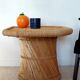 Vintage coffee table with braided cord in Audoux Minet bamboo style/1970s