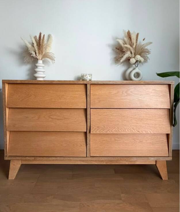 Grande Commode Double Vintage / Style Scandinave (6 tiroirs)