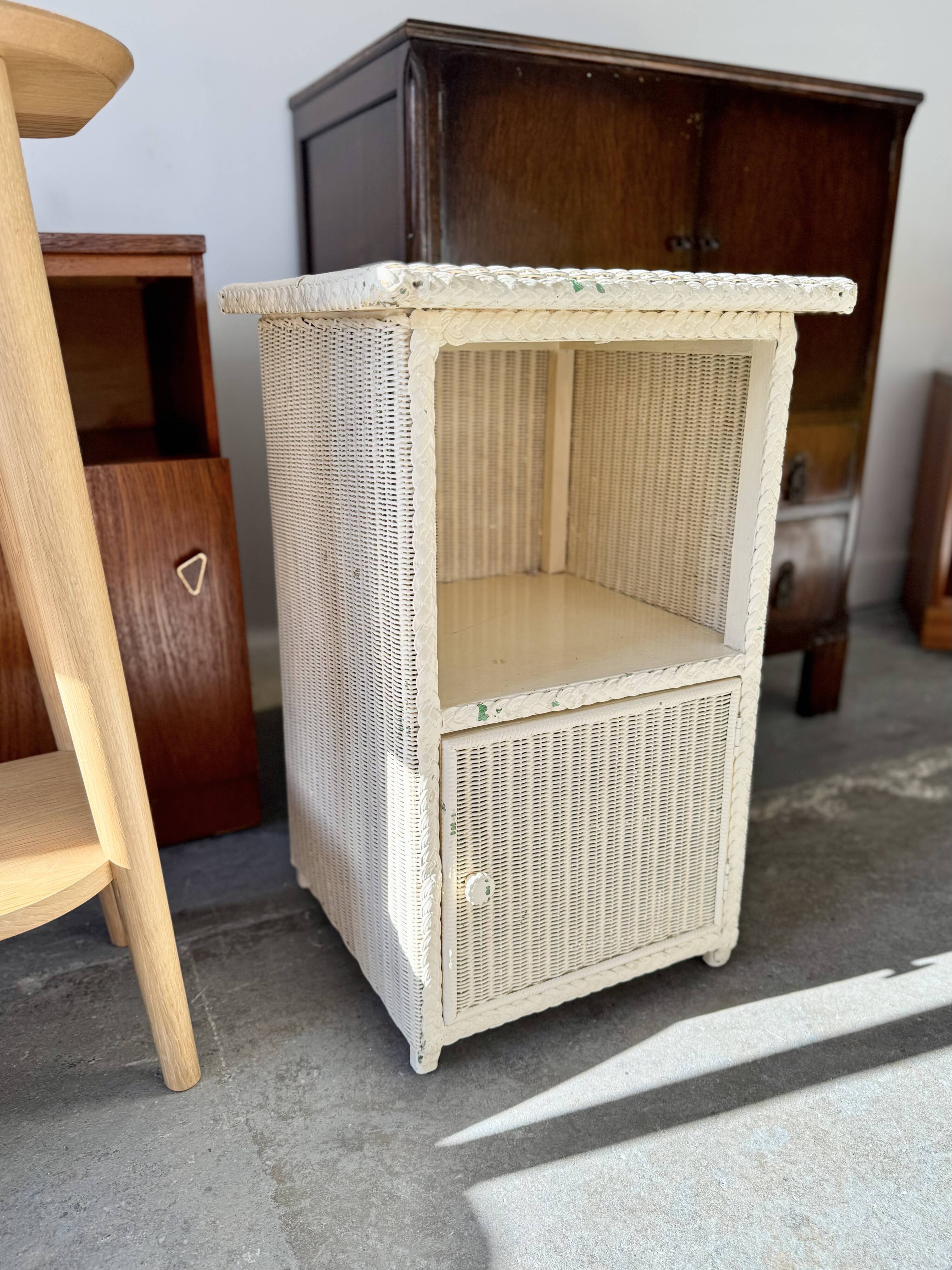 Vintage Wicker Bedside Table by Lloyd Loom