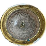 Ceiling light in glass and gold metal