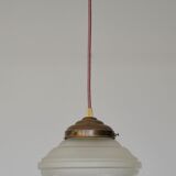 Engraved glass globe pendant lamp