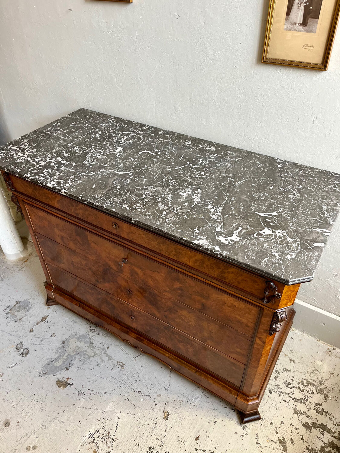 Antique walnut chest of drawers