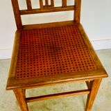 "Reconstruction" chairs 40/50 in oak and trompe l'oeil canning