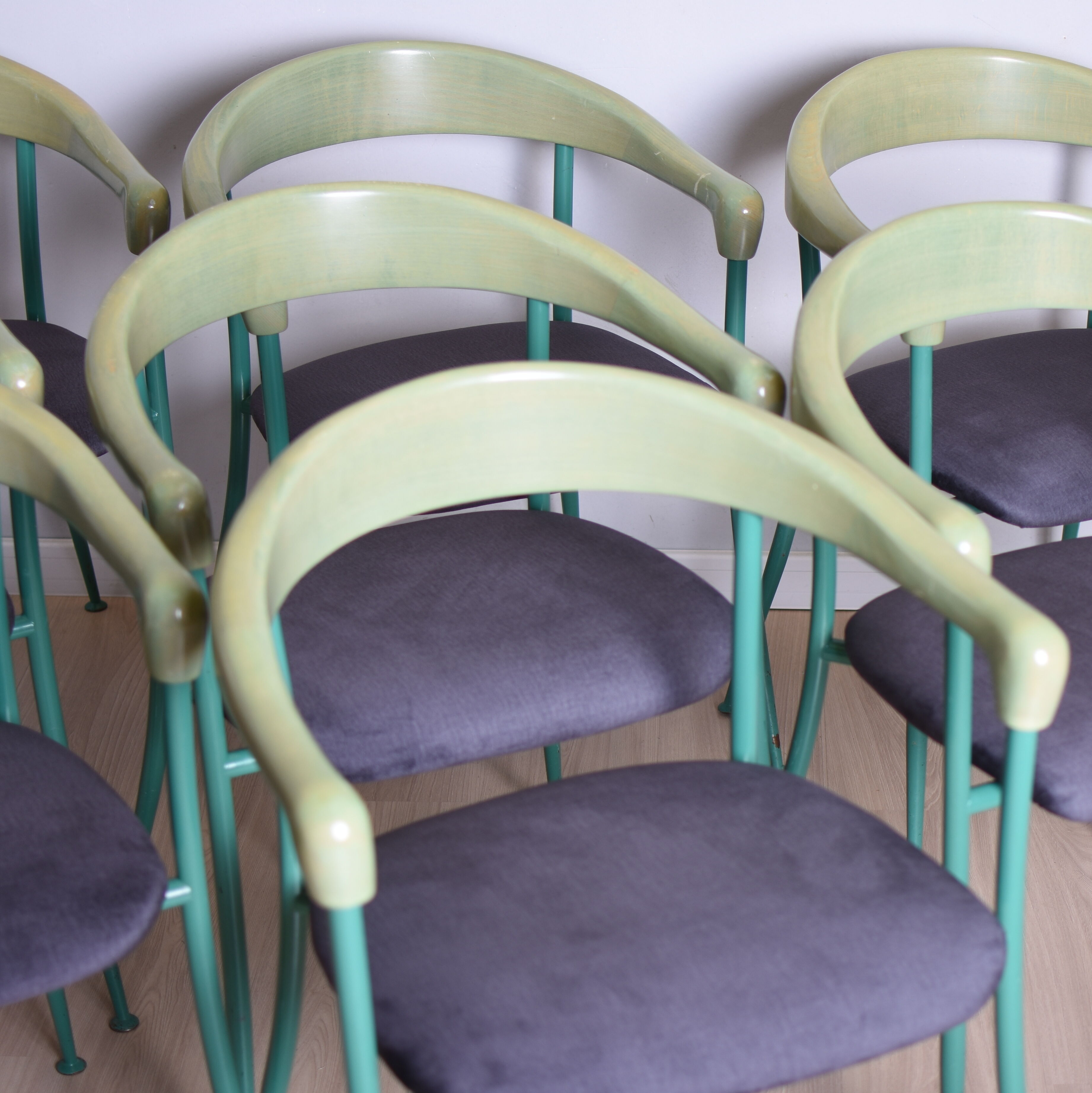 Set of 8 chairs, 1980s