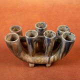 Art Nouveau flower pot in flamed stoneware by Charles Greber