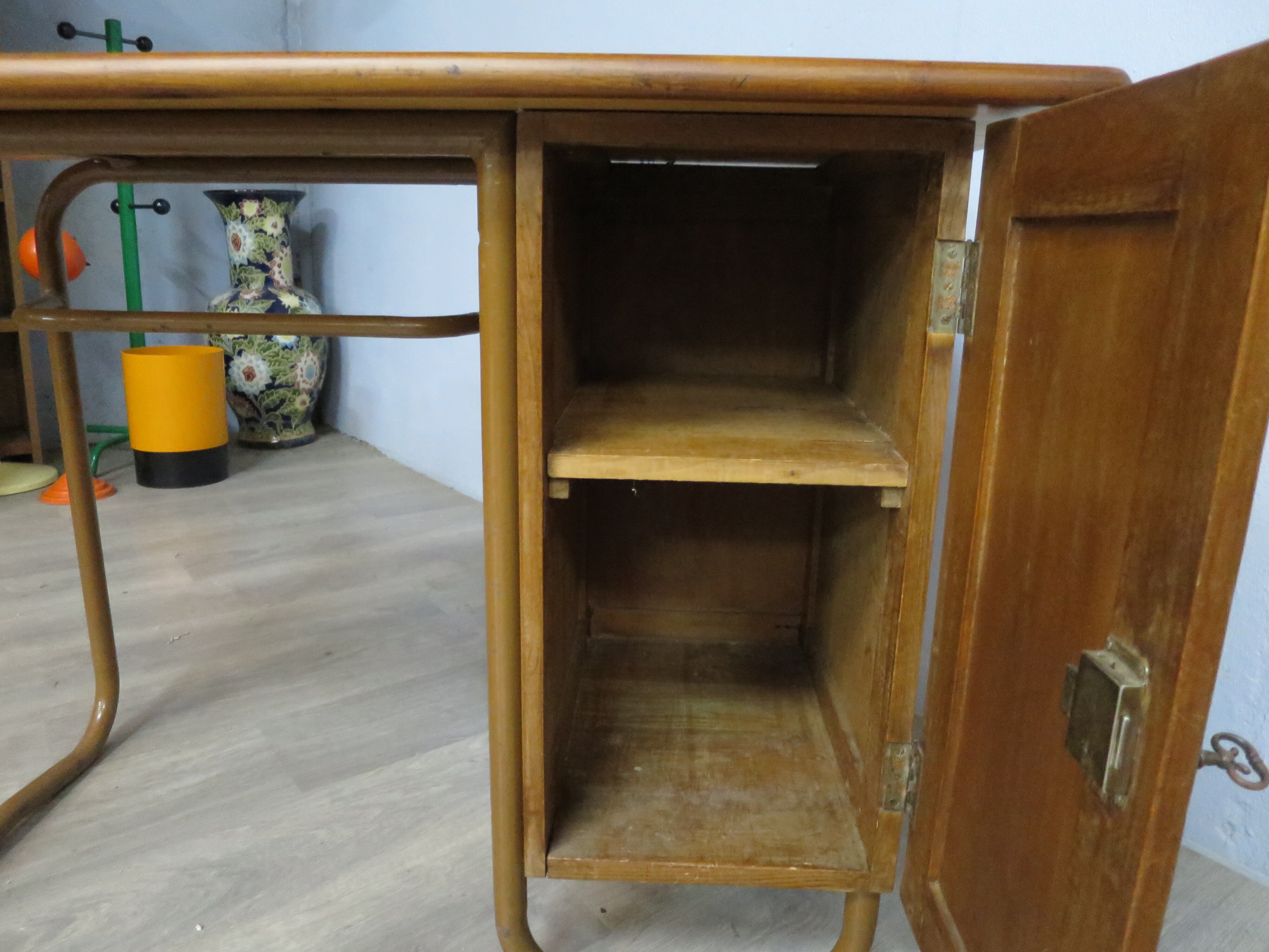 Tubular vintage school desk