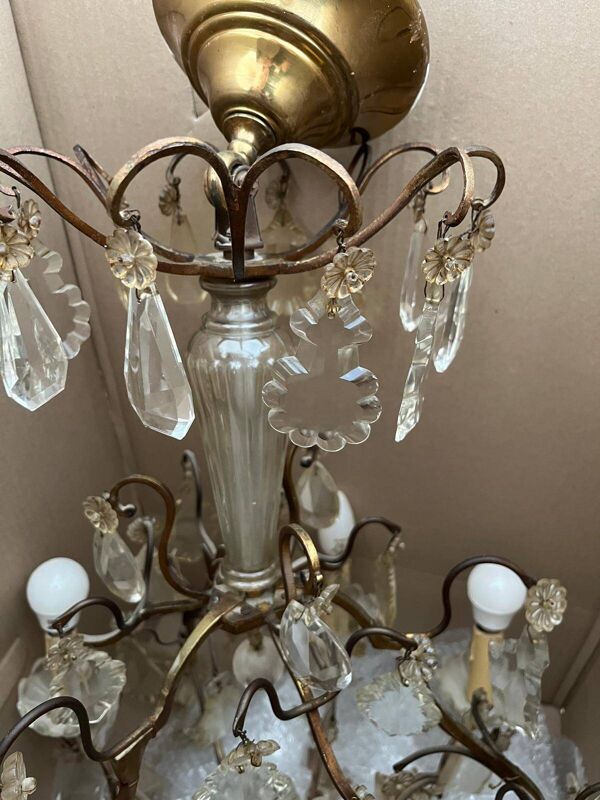 Lustre à pampilles 7 feux cristal