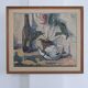 Sven-Olof Hamlet nature morte peinture à l'huile avec plante | 1959