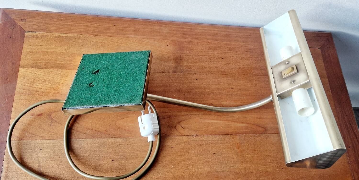 Banker style brass desk lamp 1970