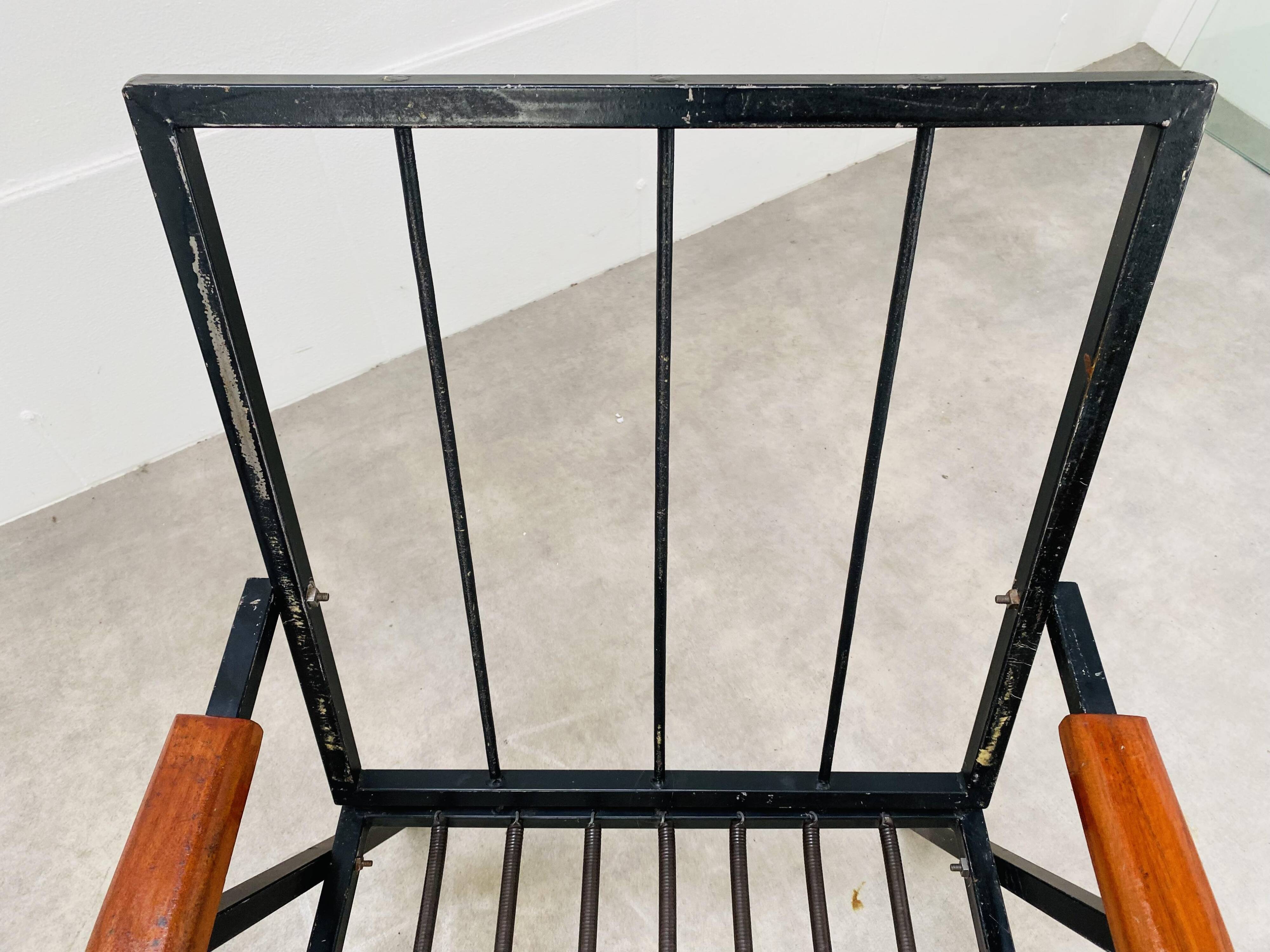 Armchair 50s metal and wood