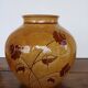 Vintage glazed vase with floral decoration signed Nigon.