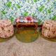 Louis XV style bench with poufs