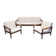 Salon, canapé et fauteuils, de style scandinave en teck, France vers 1950