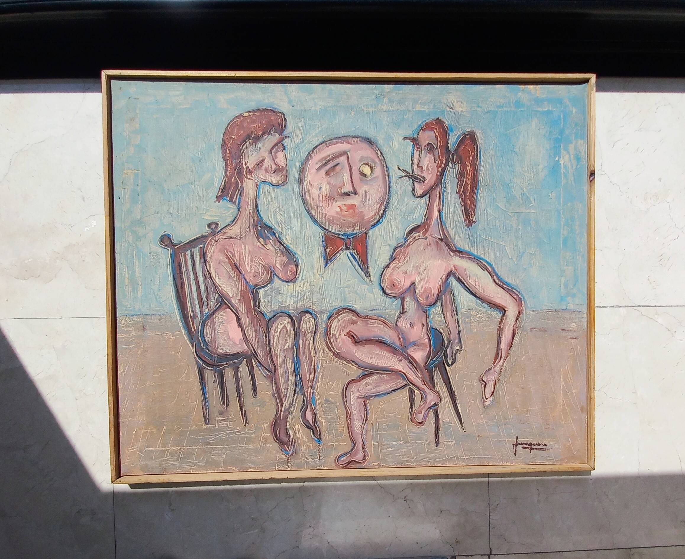 Figures nues de peinture à l’huile surréaliste