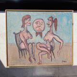 Figures nues de peinture à l’huile surréaliste