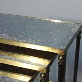 Set de 3 tables gigognes miroir 1950s