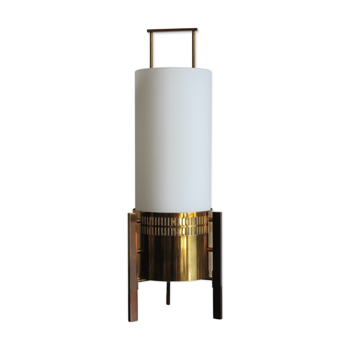 Stilnovo Italian brass glass table lamp 1950s