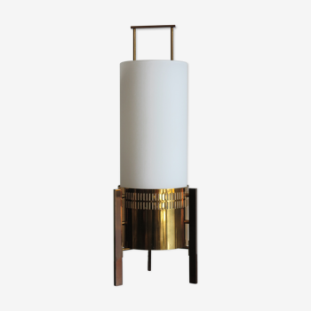 Stilnovo Italian brass glass table lamp 1950s