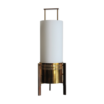 Stilnovo Italian brass glass table lamp 1950s