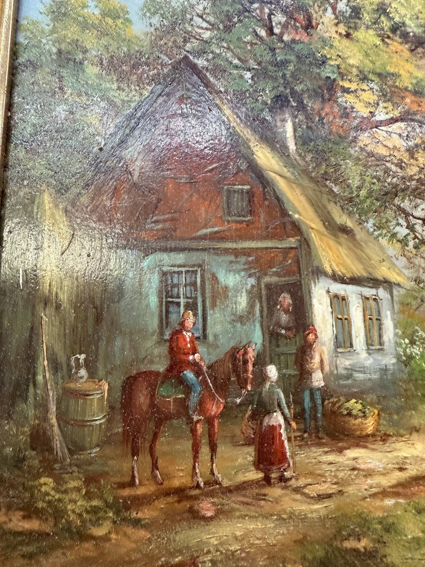 Tableau Huile sur panneau paysage