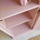 Antique bedside table revamped in pink.