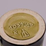 Vintage diabolo vase Marzi & Remy - ceramic West Germany 1960 - olive green relief decoration