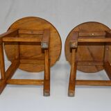 Lot de 2 tabourets en bois