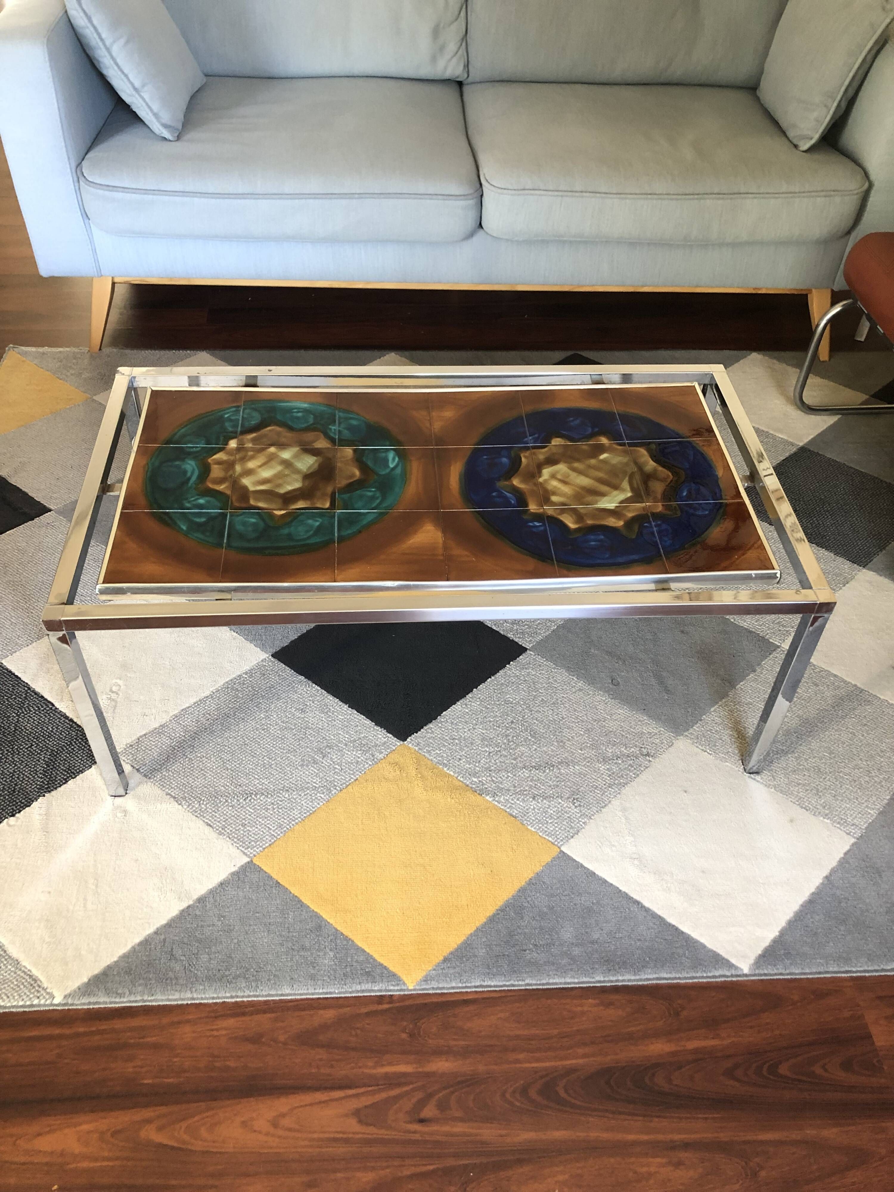 Designer Italian coffee table Juliette Belarti glazed ceramic legs