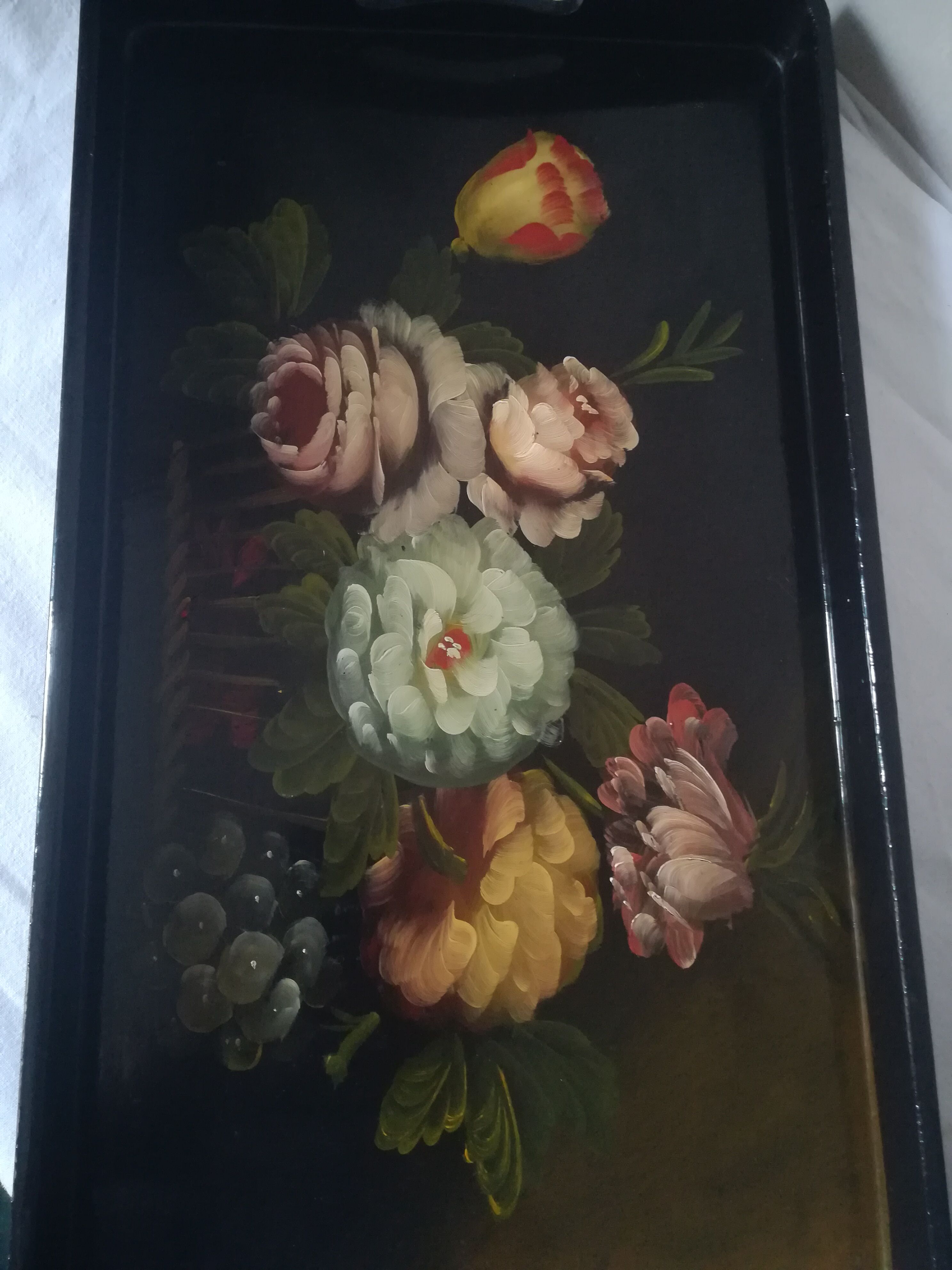 Painted wooden tray