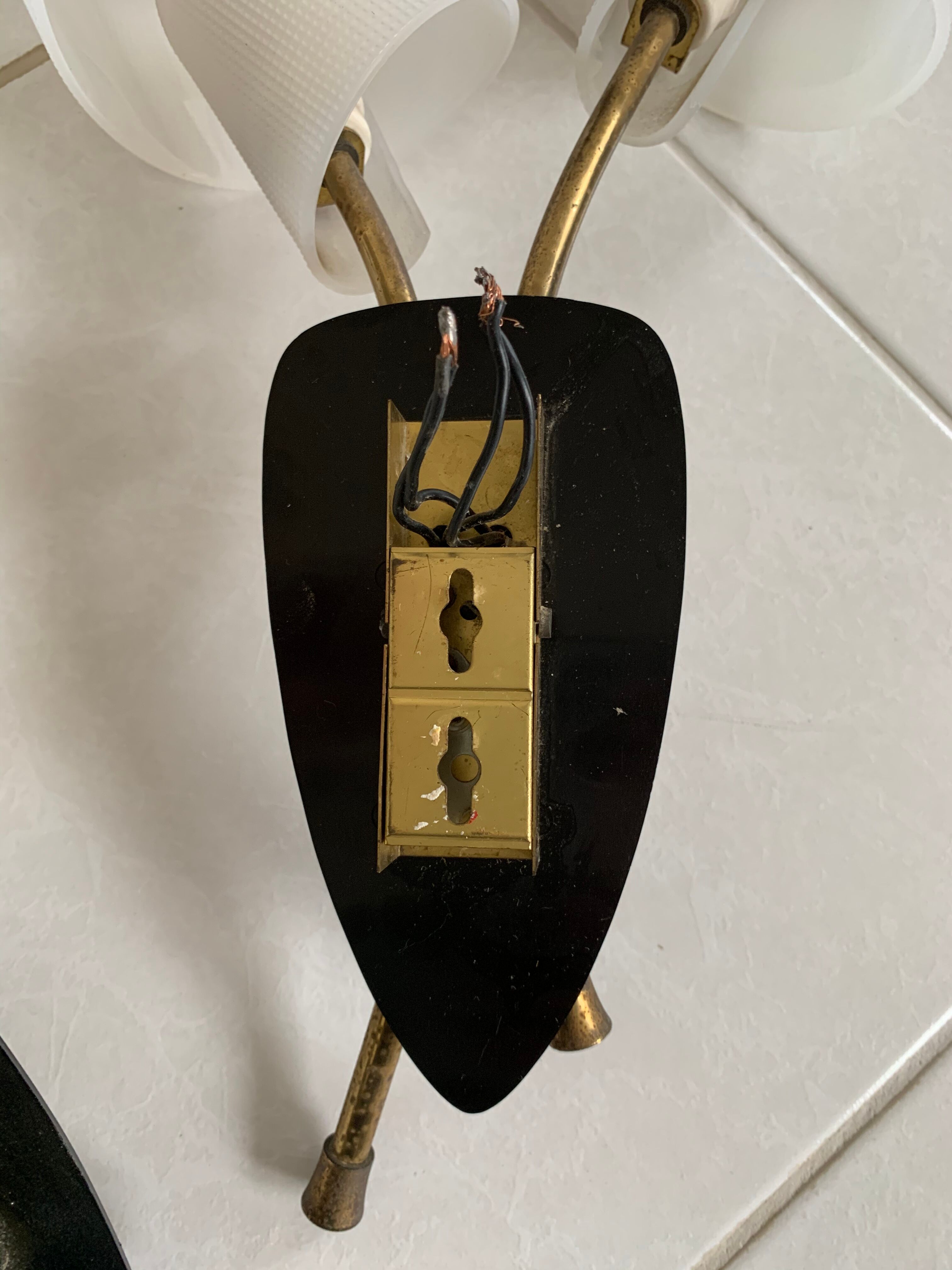 Pair of double wall lights 1950