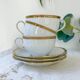 Vintage white porcelain coffee set, gilded, Epiag Czechoslovakia