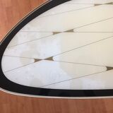 Opal tripod table in graphic glass from the 60s