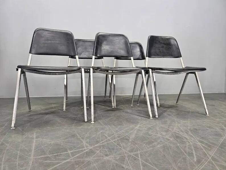 Set of Five Midcentury Knoll Stackable Chairs by Don Albinson, 1970s