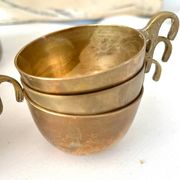 Brass Punch Bowl Set with 12 Cups, Ladle – French Vintage Mid-Century