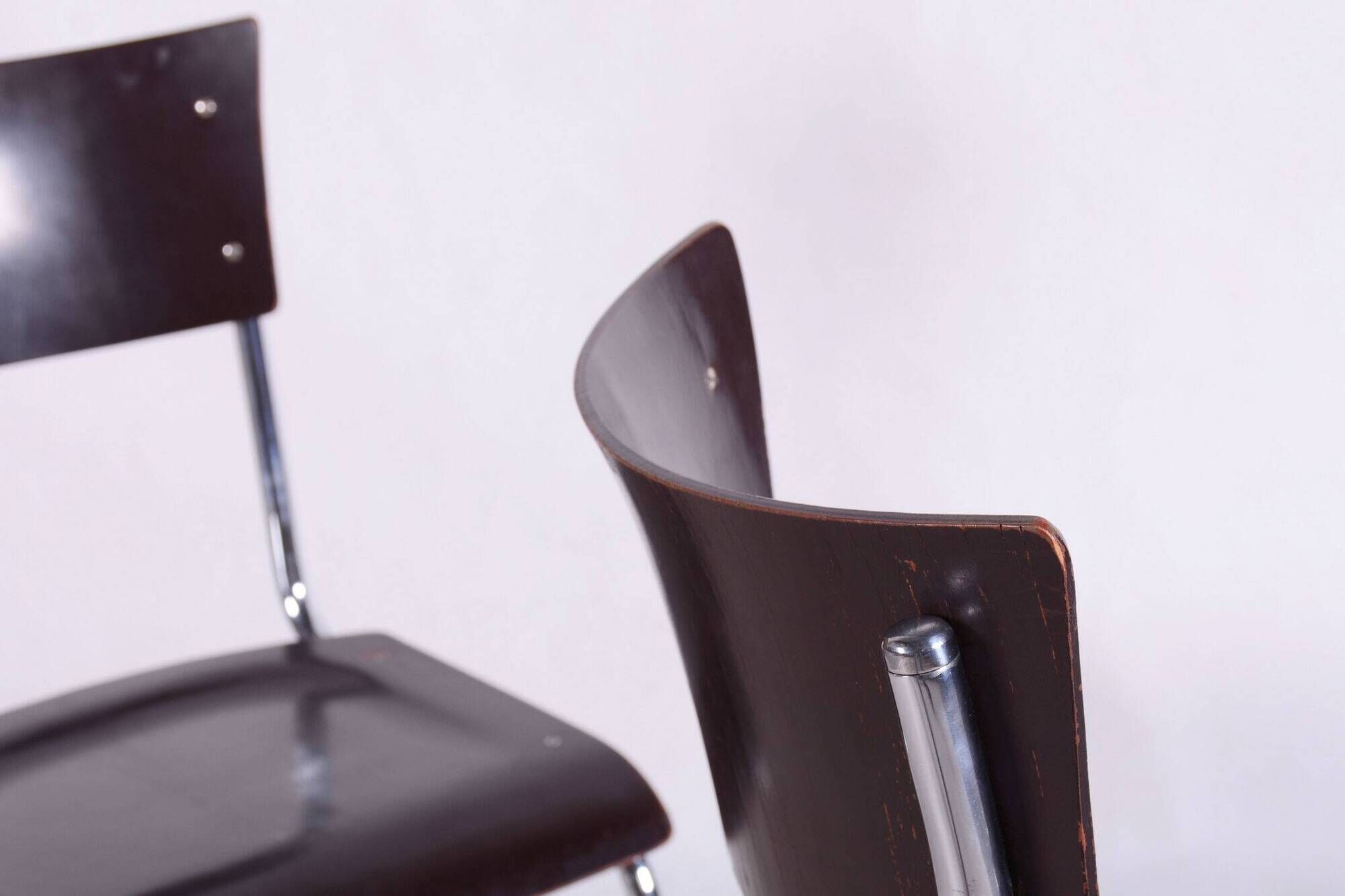 Set of 4 Restored Bauhaus Chairs, Mart Stam, Robert Slezak, Czechia, 1930s