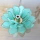 Capiz green mother-of-pearl and brass flower lamp, 1970s