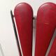 Set of 3 red flower petal chairs - vintage in faux leather - 1960s/70s