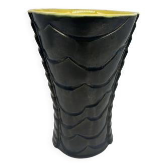 Vase from the 50s black and yellow