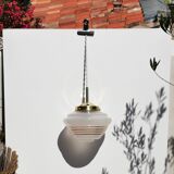 Frosted molded glass globe with gold edging