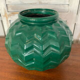 Vase boule en fonte émaillée style art déco