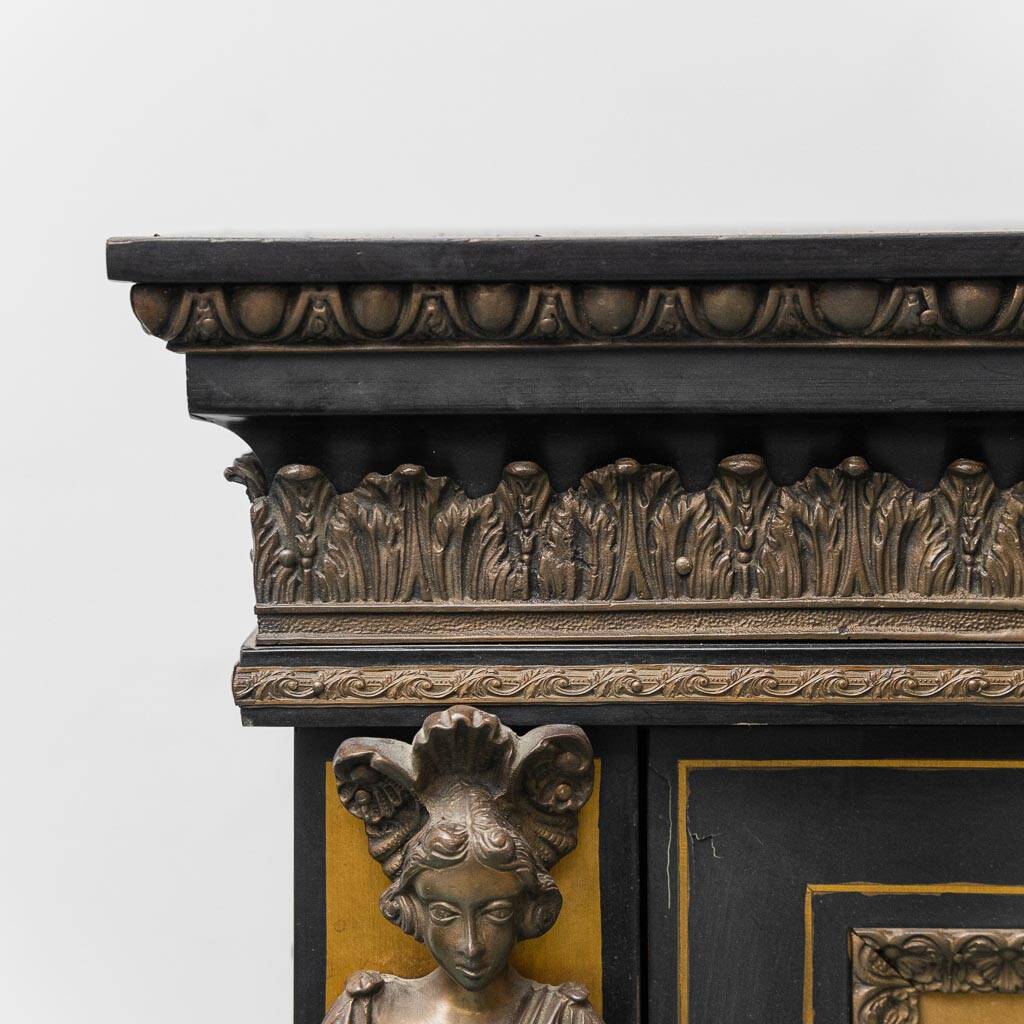 Boulle sideboard vintage French Renaissance style hand-painted 19th century