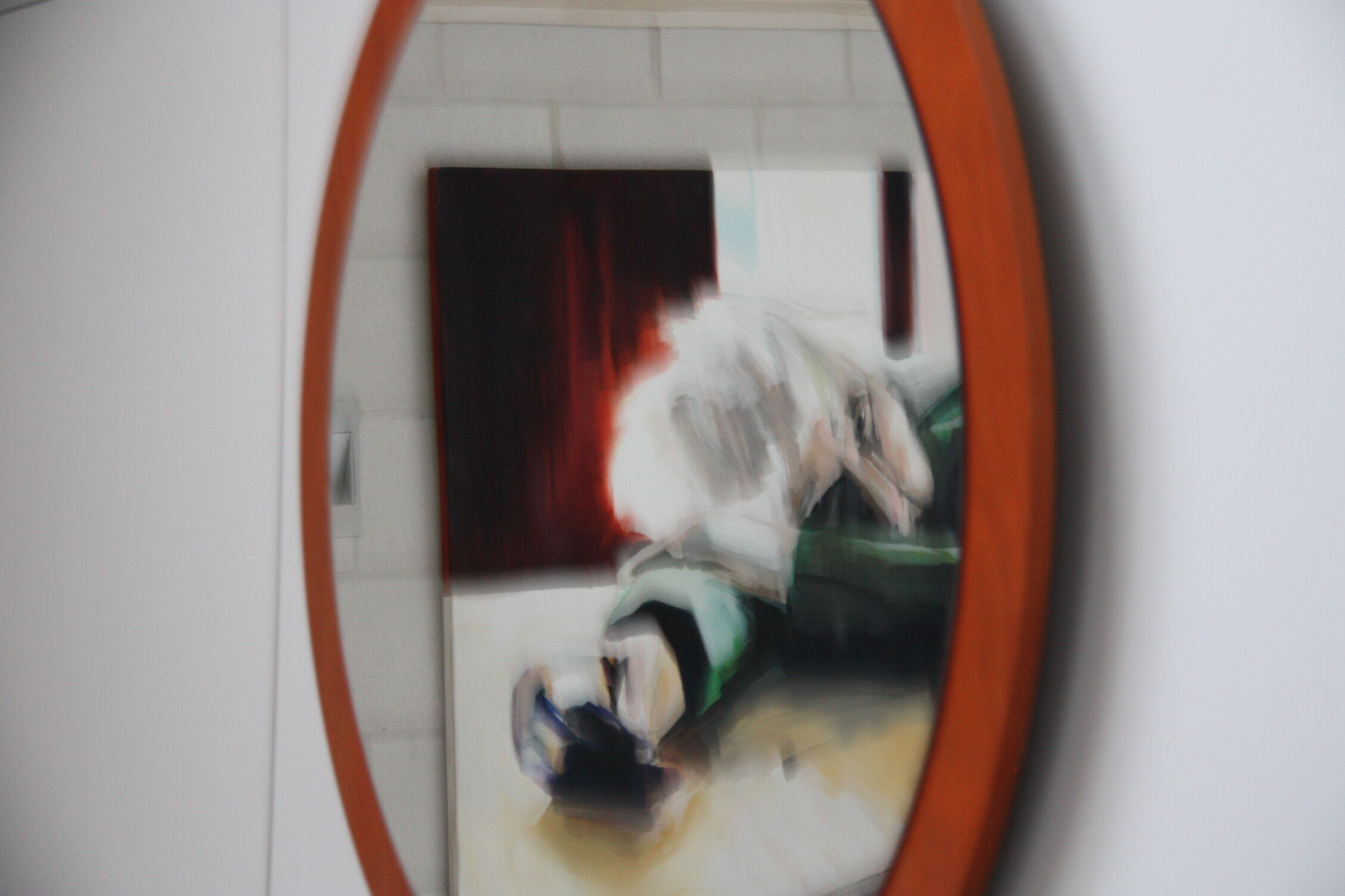Danish teak 60s mirror diameter 100cm