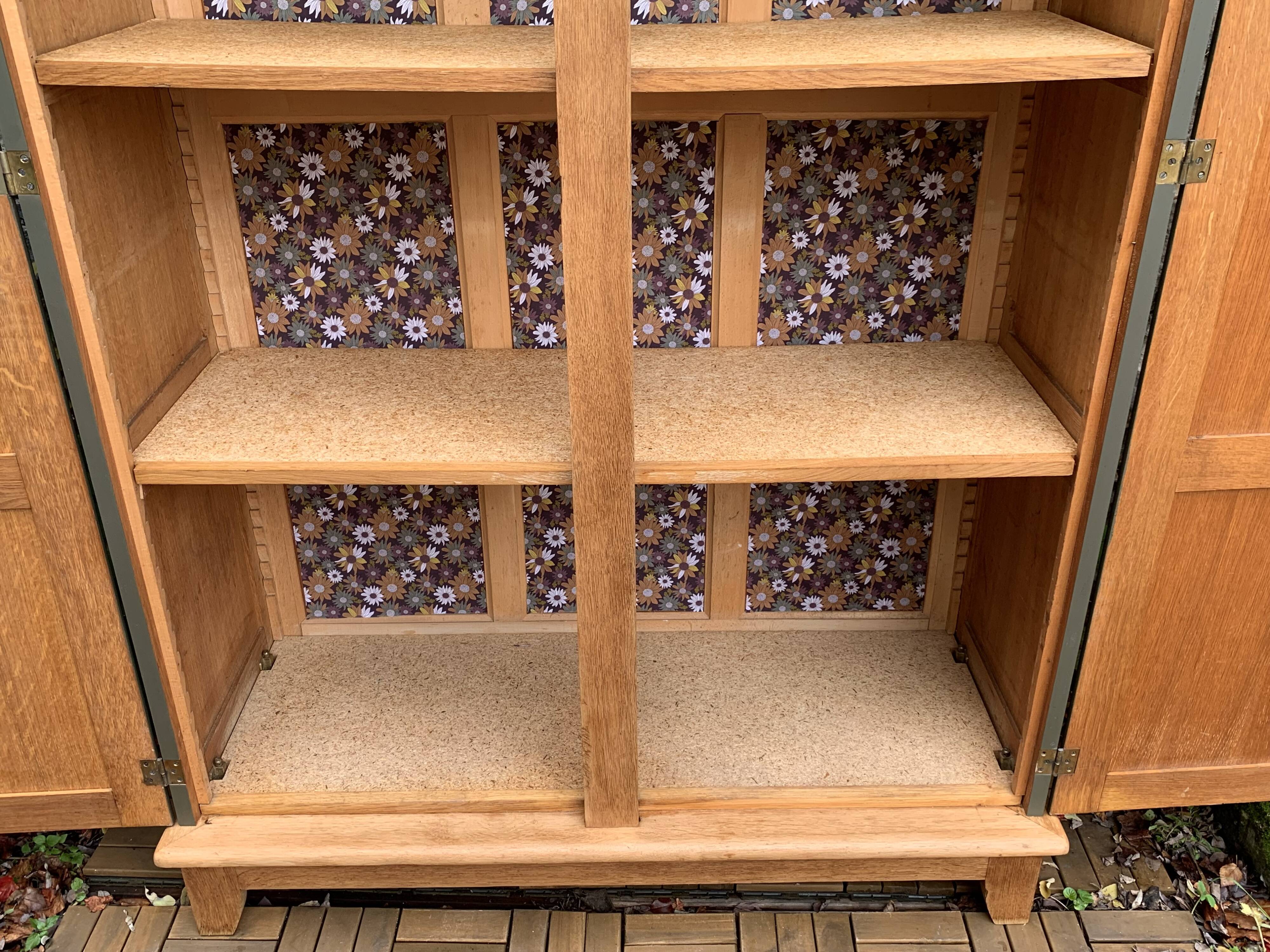 Parisian solid oak wardrobe 1960