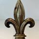 Pair of Bronze and Wrought Iron Chenets with Fleur-de-Lys Supports. France.