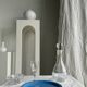 Set of 2 sky blue plates, one slotted