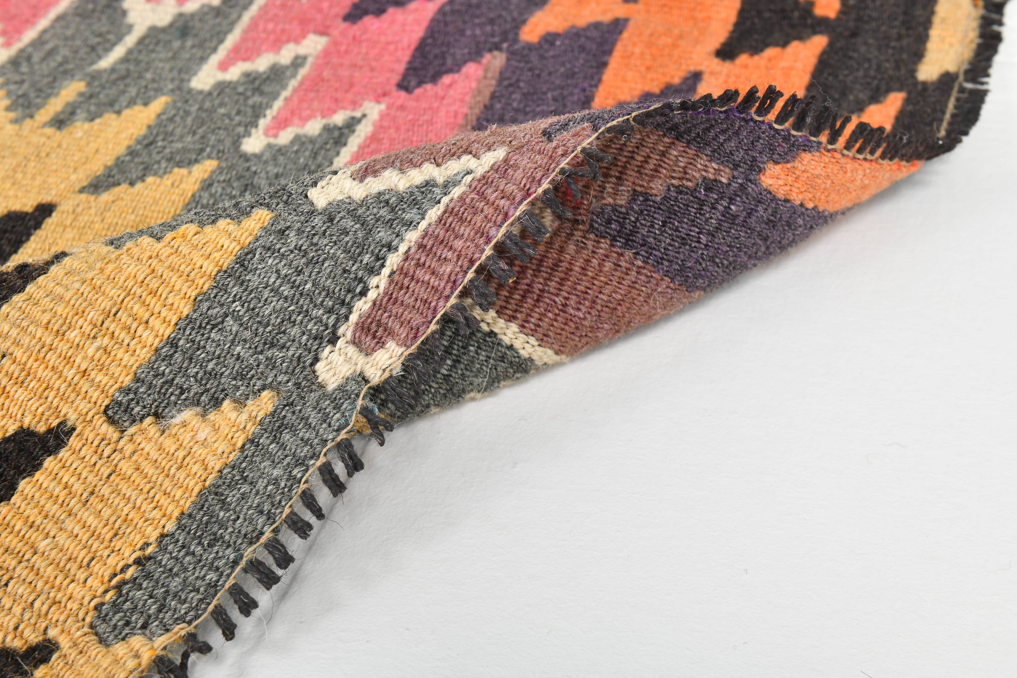 Multicolor Geometric Vintage Kilim Rug, 166x247Cm