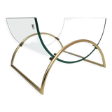 Galotti and radice exclusive Italian, brass and glass magazineholder, 1970s