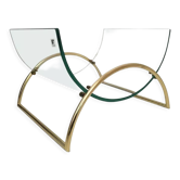 Galotti and radice exclusive Italian, brass and glass magazineholder, 1970s