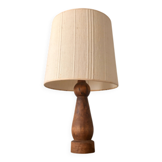 Lampe XL en bois avec abat-jour en lin