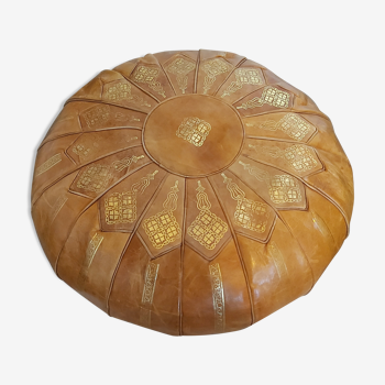 Pouf marocain jaune